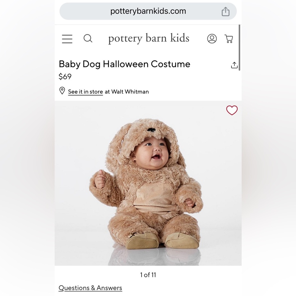 Pottery Barn Kids Cozy Puppy Costume - Brown